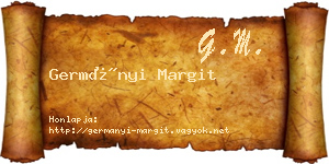 Germányi Margit névjegykártya